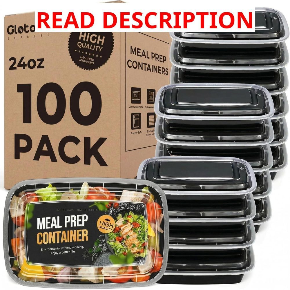 Meal Prep Containers 24oz Bento Box 100-Pack