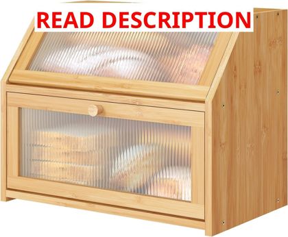 Bamboo Bread Box Double-Layer Storage