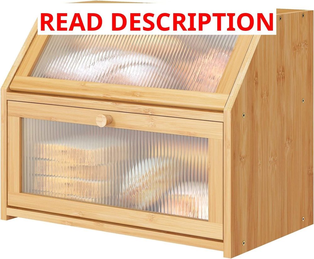 Bamboo Bread Box Double-Layer Storage