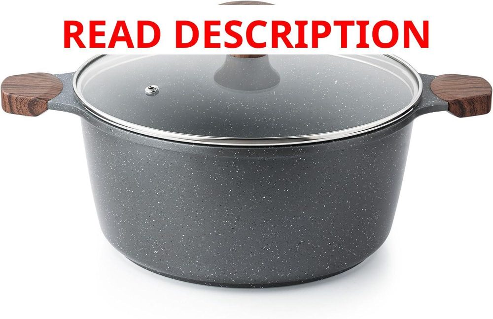 SENSARTE Nonstick Stock Pot 4.5 Qt with Lid