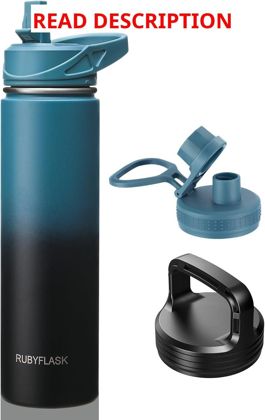 RUBYFLASK 24 oz Insulated Bottle with Straw