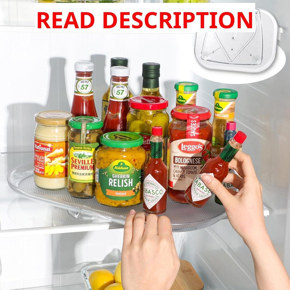 LAMU Lazy Susan Organizer 14.56x11 for Fridge