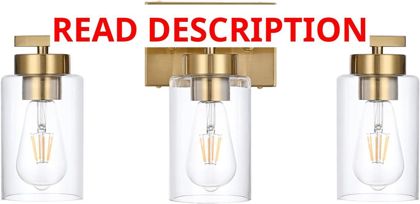 3-Light Brushed Gold Vanity Light