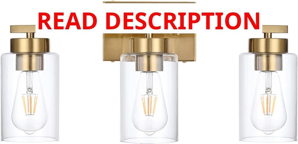 3-Light Brushed Gold Vanity Light