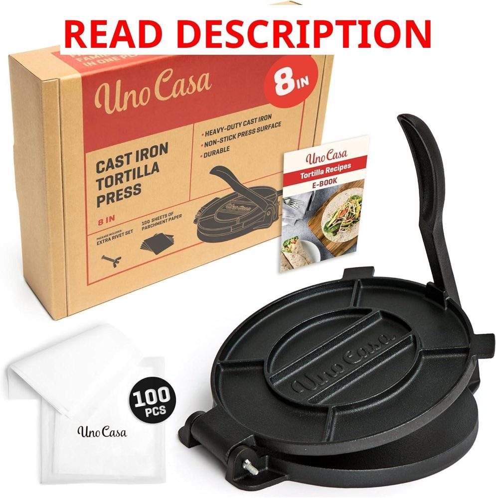 Uno Casa Cast Iron Tortilla Press 8"