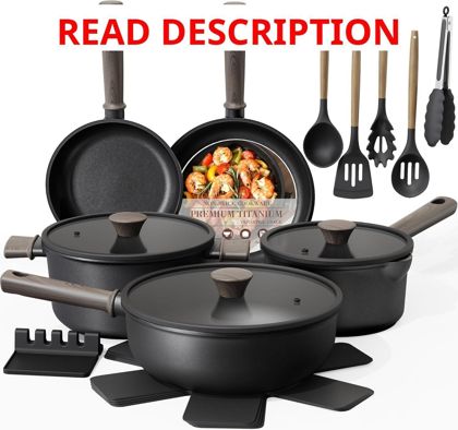 Astercook 19 Pcs Pots & Pans Set Nonstick