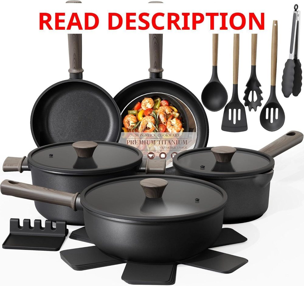 Astercook 19 Pcs Pots & Pans Set Nonstick