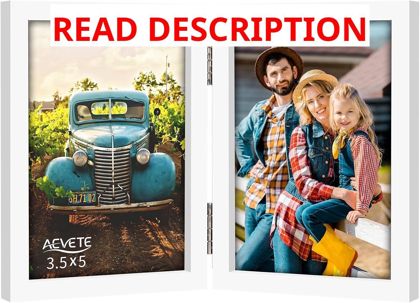 AEVETE 3.5x5 Wood Folding Picture Frames White