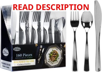 Plastic Cutlery Silverware 160 Count Combo