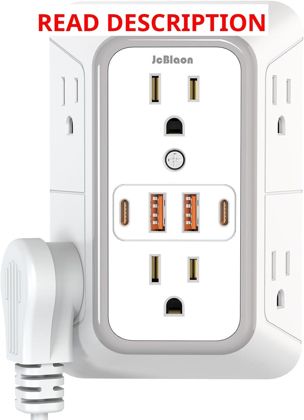 USB Wall Charger Extender with 4 USB Ports