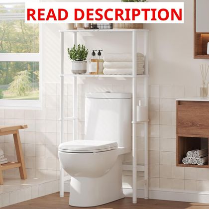 Over Toilet Storage: 2-Tier Bamboo Shelves