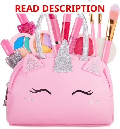 Kids Real Makeup Kit with Unicorn Purse