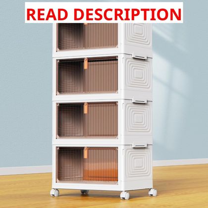 YFXCVSL 4-Tier Plastic Storage Bins with Lid