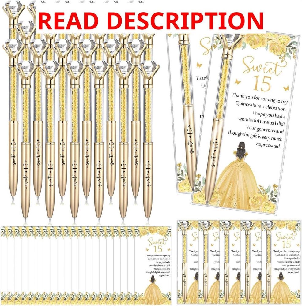 Sayglossy Quinceanera Diamond Pens (Gold)