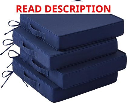 IASEAHK Patio Chair Cushions 19x19 Navy (4)