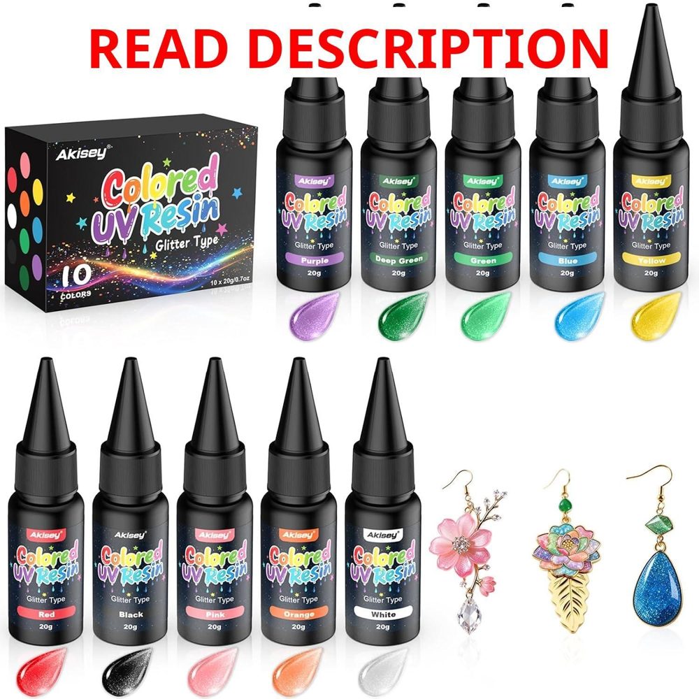 Akisey UV Resin Kit - 10 Colors Odorless