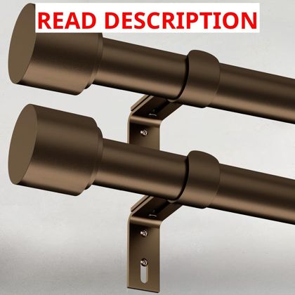 2 Pack Bronze Curtain Rods 72 144"