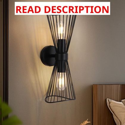 2-Light Black Farmhouse Wall Sconce Up & Down