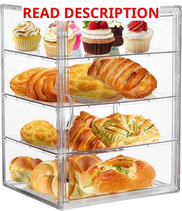 Pastry Display Case 4-Layer Clear Bread Box