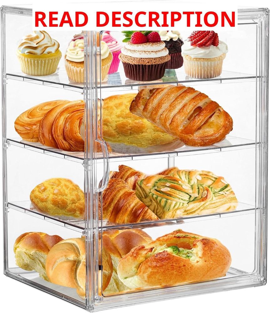 Pastry Display Case 4-Layer Clear Bread Box