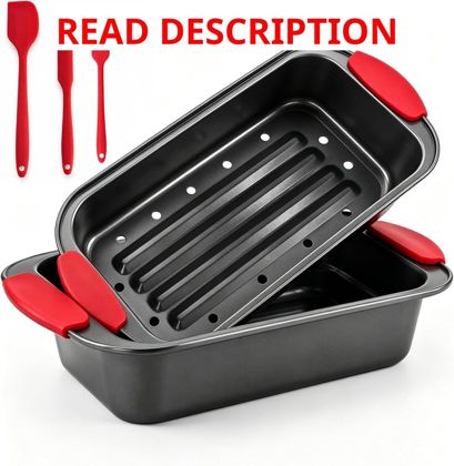 Meatloaf Pan Set with Drain Tray & Spatula