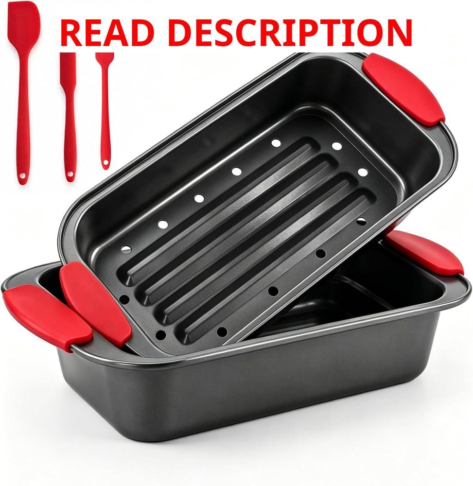 Meatloaf Pan Set with Drain Tray & Spatula