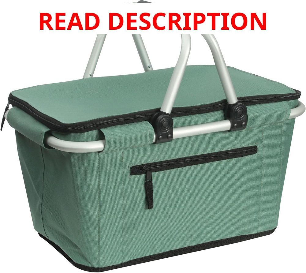 SIYUAN Collapsible Picnic Basket 27L Green
