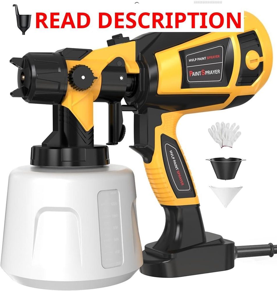 1000W HVLP Paint Sprayer 4 Copper Nozzles