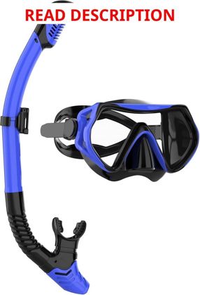 JRing Snorkel Mask Set with 180  Glass Goggles