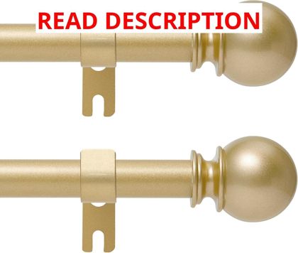 Gold Curtain Rod 28-48" 2-Pack 5/8" Diam
