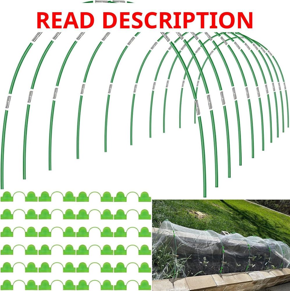 Garden Hoops for Raised Beds 60pcs + Clips
