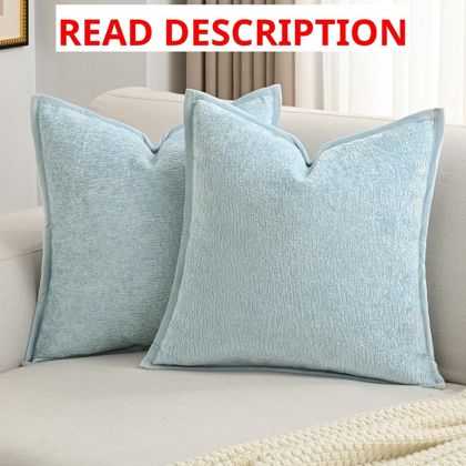 FUTEI 2-Pack Chenille Pillow Covers 18x18