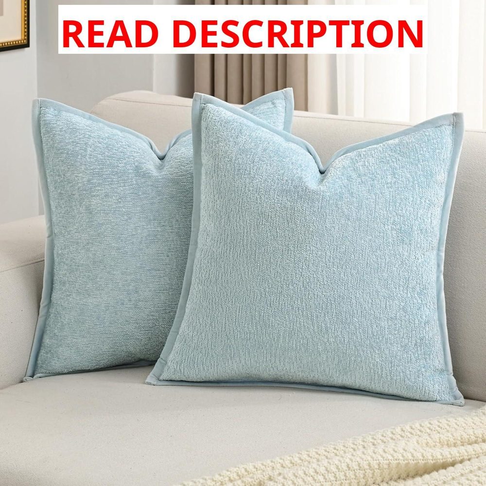 FUTEI 2-Pack Chenille Pillow Covers 18x18