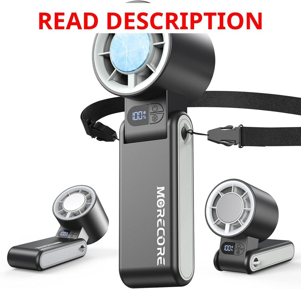 MORECORE Handheld Fan with Ice Cooler 5000mAh