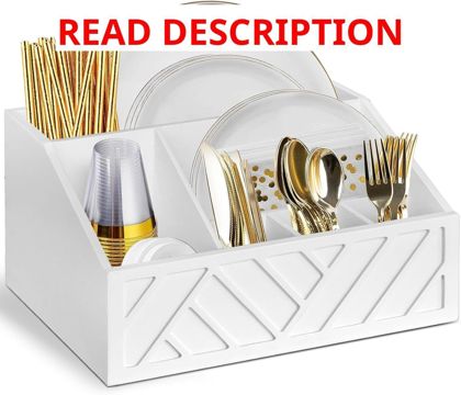 Ukonvi Paper Plate Dispenser & Utensil Caddy