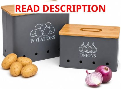 Potato & Onion Storage Bin with Wooden Lid