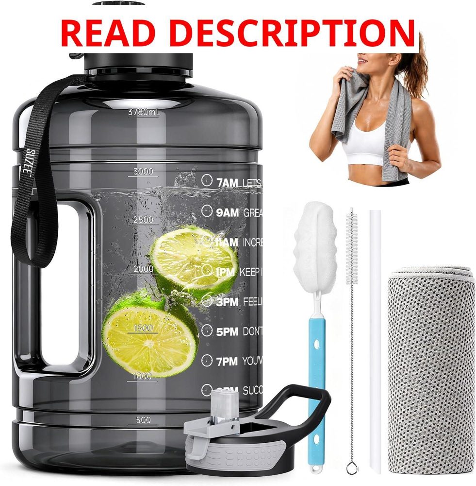 1 Gallon Water Bottle with Time Marker