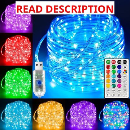 Ollny USB Rope Lights 33FT 100 LED 18 Colors