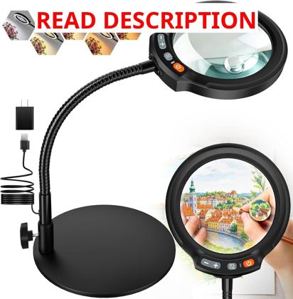 30X Magnifying Glass with Light 5" Lens