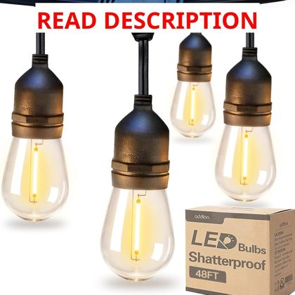 addlon LED Outdoor String Lights 48FT ETL
