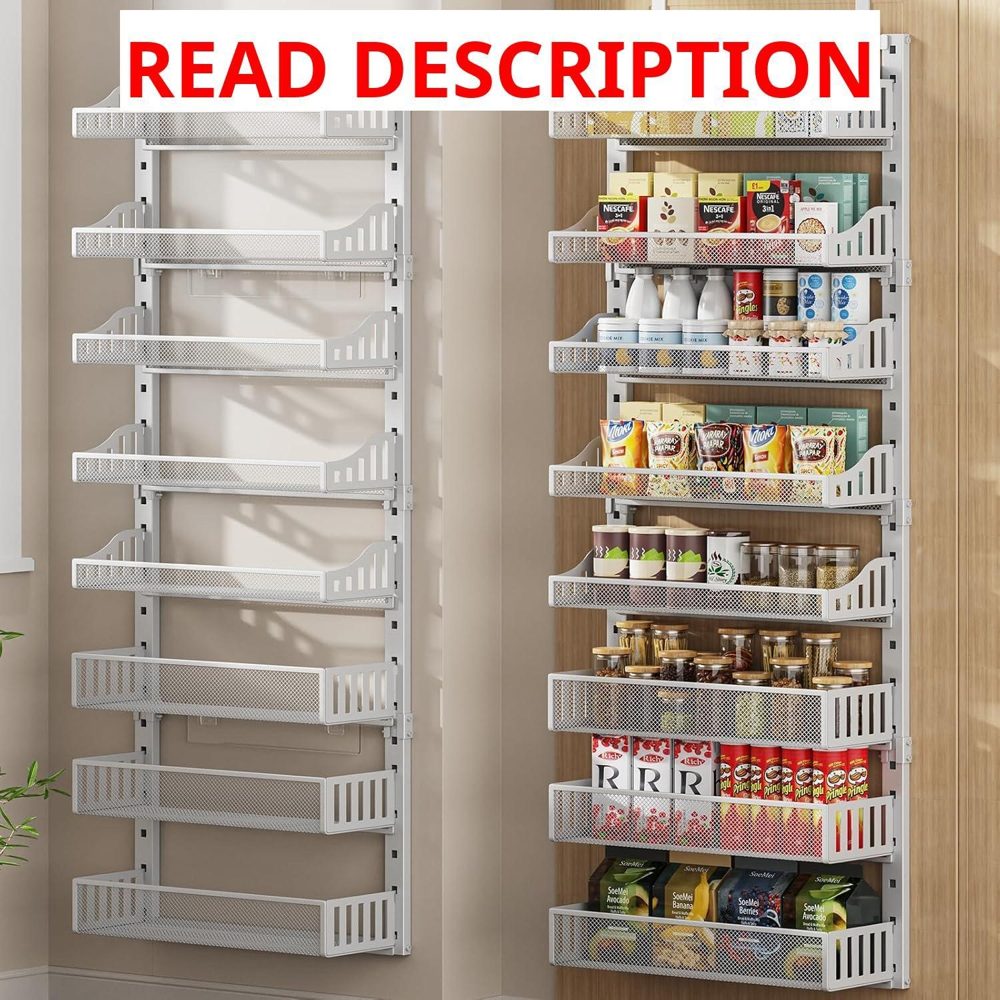 POKIPO 8-Tier Over-the-Door Pantry White