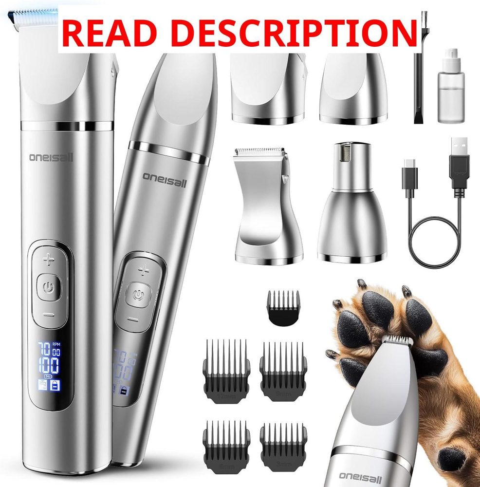 oneisall 4-in-1 Dog Grooming Kit with LCD