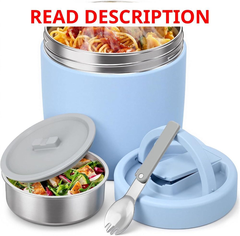 HOMEKOL Thermo Hot Food Soup 40.5oz Blue
