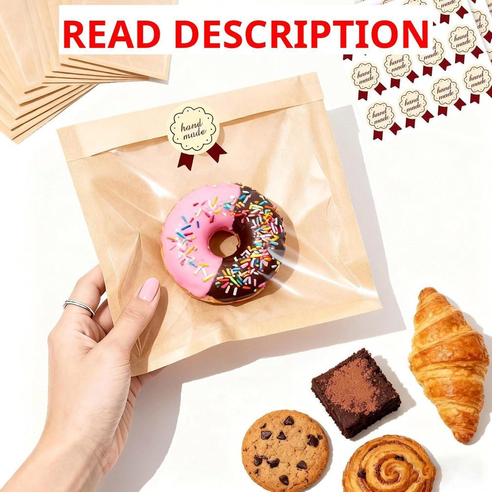Bakery Cookie Bags with Window 100 Pack