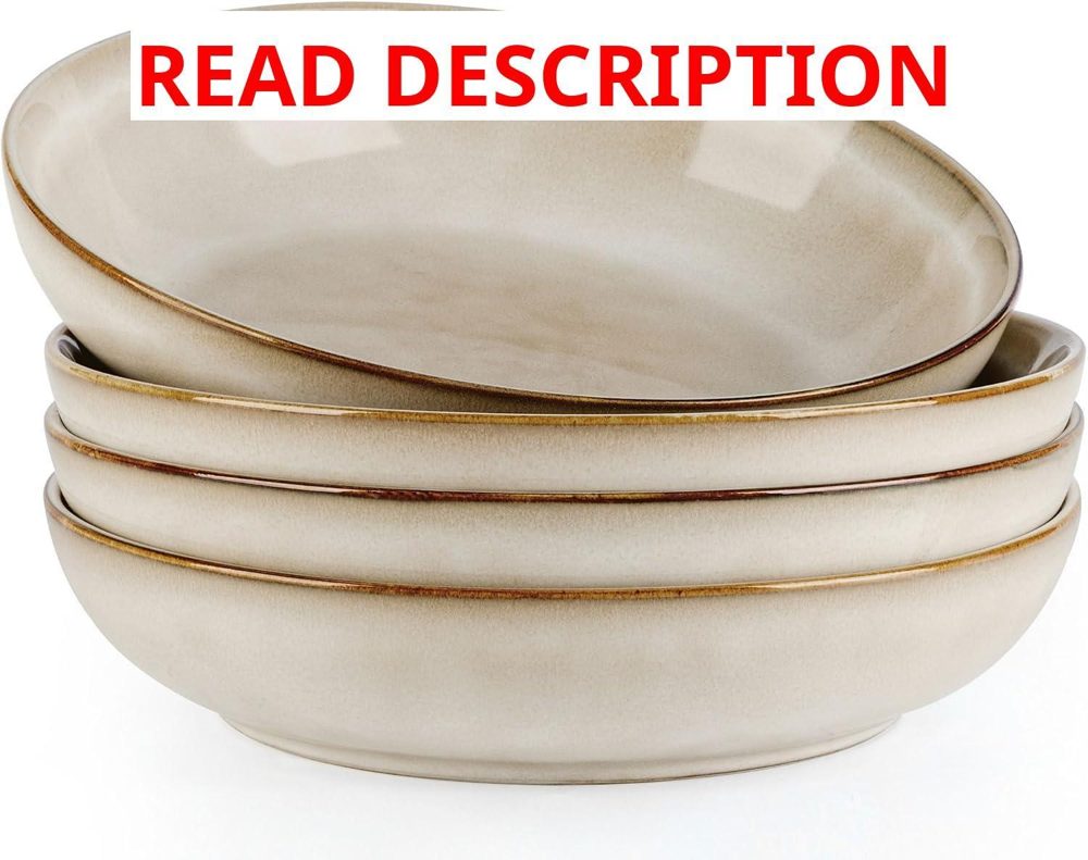 AmorArc 8.5' Ceramic Pasta Bowls Set of 4