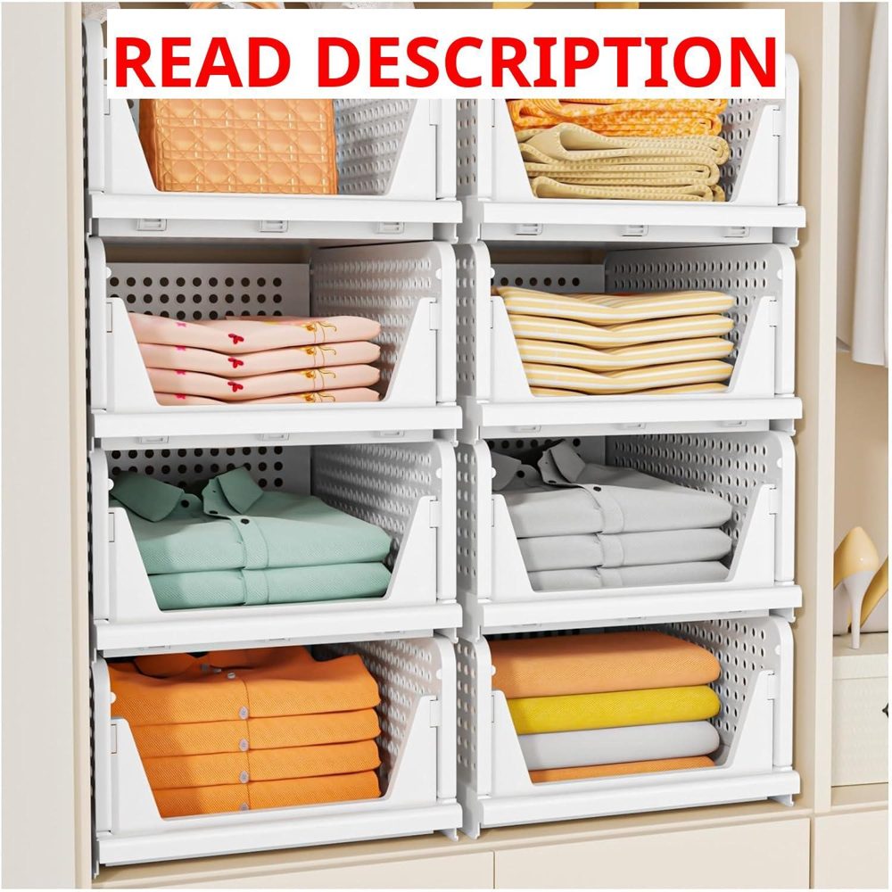 Closet Organizers: Stackable Bins 5 Pack