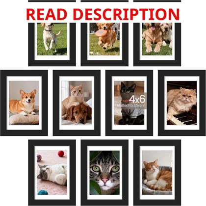 upsimples 4x6 Picture Frame Set of 10 Black