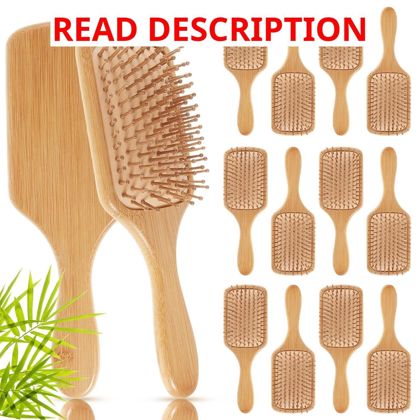 Tessco Bamboo Hair Brushes 12 Pcs Natural