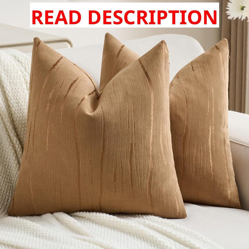 FUTEI 2-Pack Chenille Pillow Covers 18x18