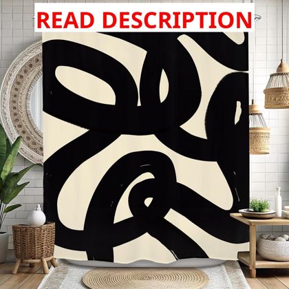 Abstract Black Shower Curtain 60x72